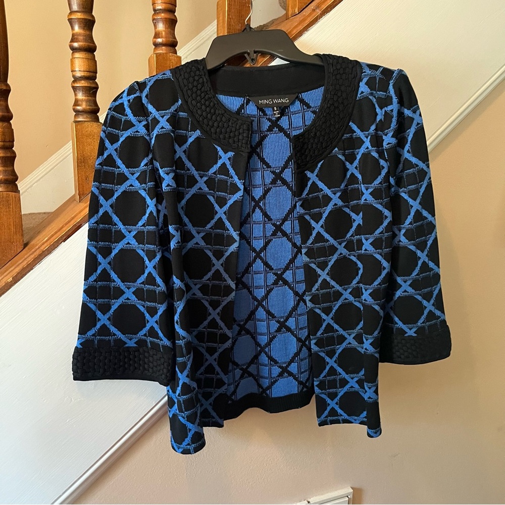 Ming Wang Black & Blue Sweater